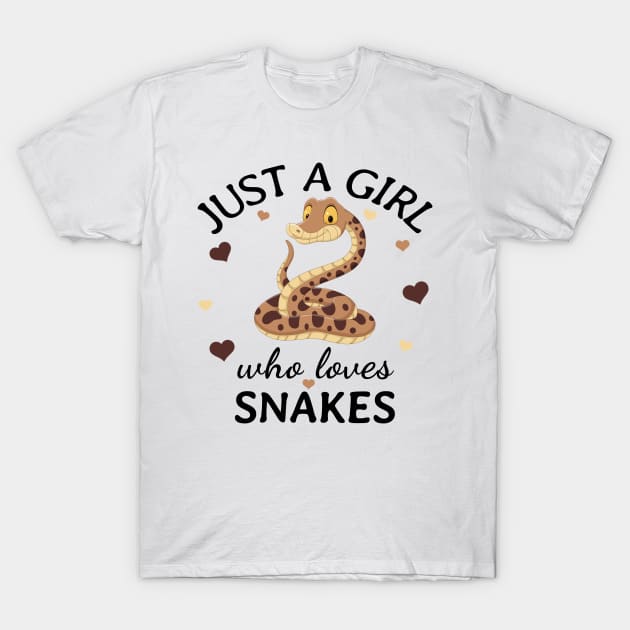 Just a Girl Who Loves snakes Gift T-Shirt by Terlis Designs